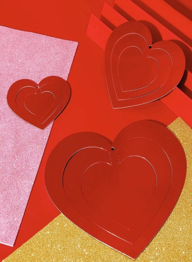 AMFIN® (Pack of 16) Valentines Day Hanging/Valentine Decoration/Valentine 3D Love Heart Shape Hanging/Heart Shape Hanging/Red Love Hanging / 3D Hanging Heart/Anniversary Hanging Heart - Image 5